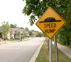 Yellow sign road - Speed hump